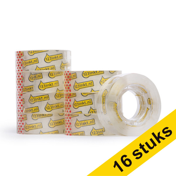 Aanbieding: 16x 123inkt standaard plakband 19 mm x 33 m  390624 - 1