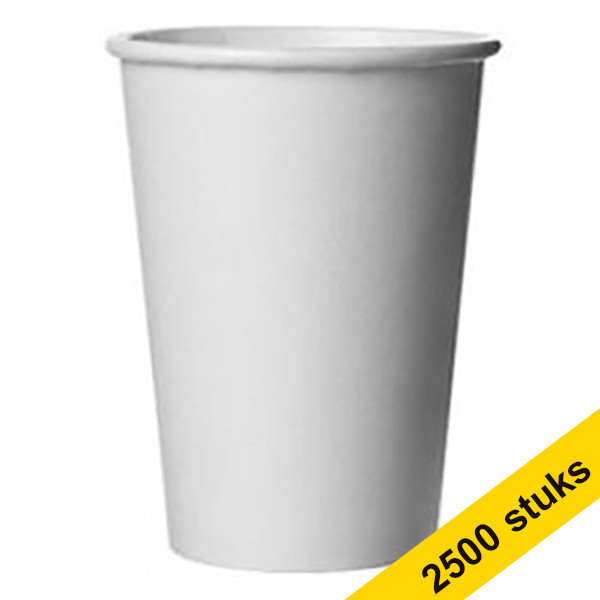Aanbieding: 25x kartonnen koffiebekers wit (100 stuks)  405193 - 1