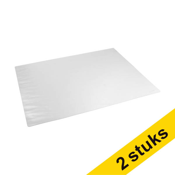 Aanbieding: 2x 123inkt bureauonderlegger 65 x 50 cm transparant 302876 - 1