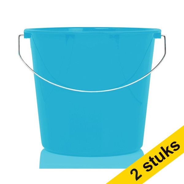 Aanbieding: 2x 123schoon huishoudemmer blauw 10 liter 301231 - 1