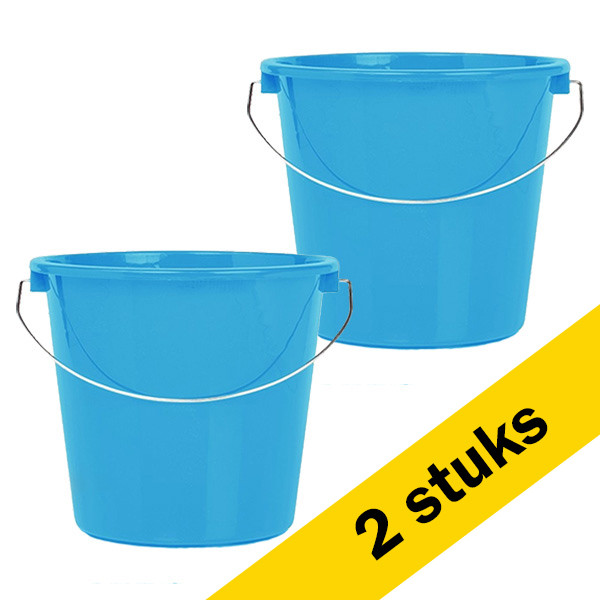 Aanbieding: 2x huishoudemmer blauw 5 liter (123schoon huismerk) SDR05104 - 1