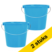 Aanbieding: 2x huishoudemmer blauw 5 liter (123schoon huismerk)