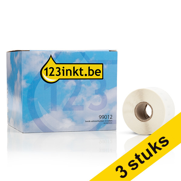 Aanbieding: 3x 123inkt LW650 2093093 / 99012 brede adresetiketten voordeelverpakking 12 stuks  650760 - 1