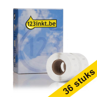 Aanbieding: 3x 123inkt LW650 adresetiketten 12 stuks (89 x 28 mm) 650761
