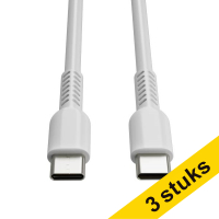 Aanbieding: 3x 123inkt USB-C naar USB-C 2.0 oplaadkabel wit (1 meter)