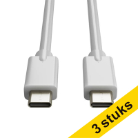 Aanbieding: 3x 123inkt USB-C naar USB-C 3.2 oplaadkabel wit (1 meter)