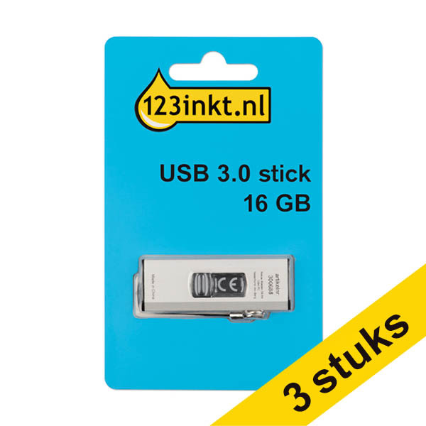 Aanbieding: 3x 123inkt USB 3.0-stick 16GB 302862 - 1