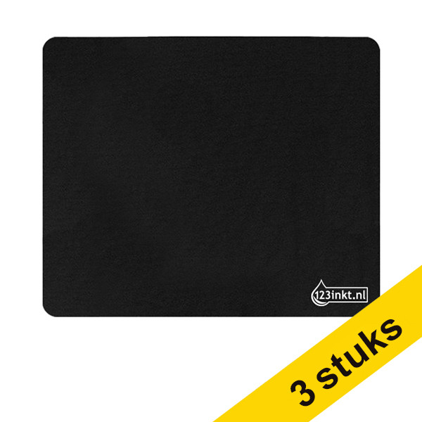 Aanbieding: 3x 123inkt antislip muismat zwart  301218 - 1