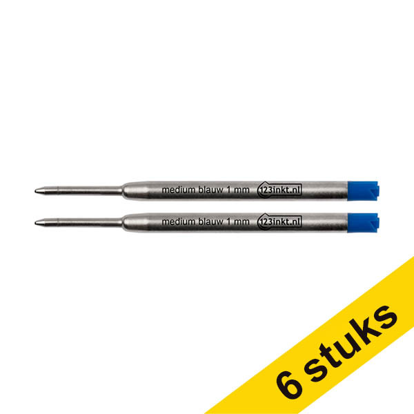 Aanbieding: 3x 123inkt balpen navulling medium blauw (6 stuks)  302737 - 1