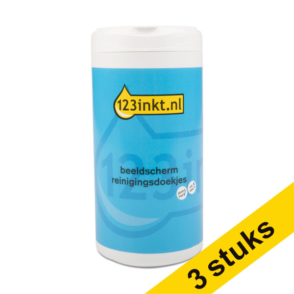 Aanbieding: 3x 123inkt beeldscherm reinigingsdoekjes (100 stuks)  301586 - 1