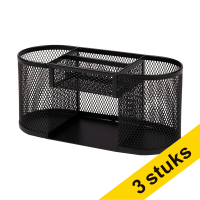 Aanbieding: 3x 123inkt bureauorganizer mesh zwart