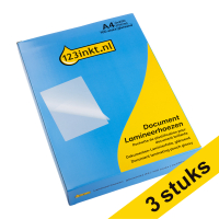 Aanbieding: 3x 123inkt document lamineerhoes A4 glanzend 2x250 micron (100 stuks) 302931