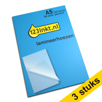 Aanbieding: 3x 123inkt document lamineerhoes A5 glanzend 2x125 micron (100 stuks)