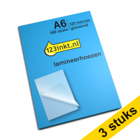 Aanbieding: 3x 123inkt document lamineerhoes A6 glanzend 2x125 micron (100 stuks)  301135