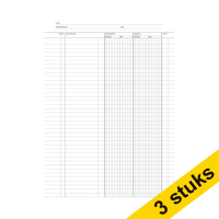 Aanbieding: 3x 123inkt doorschrijfkasboek met btw zelfkopiërend met copystop (50 vellen) 300622