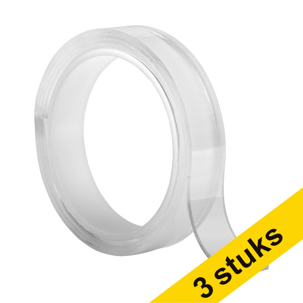 Aanbieding: 3x 123inkt dubbelzijdige nano tape 20 mm x 1 m  302157 - 1