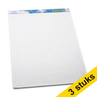 Aanbieding: 3x 123inkt flipoverblok blanco/ruit 65 x 98 cm (2 x 50 vellen)