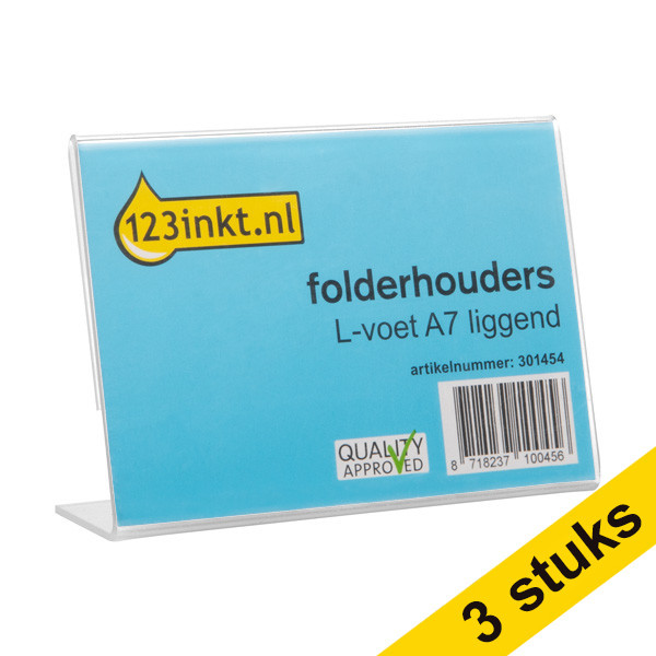 Aanbieding: 3x 123inkt folderhouder L-voet A7 liggend  301567 - 1