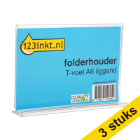 Aanbieding: 3x 123inkt folderhouder T-voet A6 liggend  301566