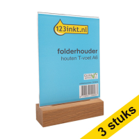 Aanbieding: 3x 123inkt folderhouder houten T-voet A6