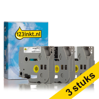 Aanbieding: 3x 123inkt huismerk vervangt Brother TZe 9 mm tape multipack (zwart op wit, zwart op transparant en wit op zwart) TZe121C TZe221C TZe325C 089291