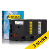 Aanbieding: 3x 123inkt huismerk vervangt Dymo D1 19 mm tape multipack (zwart op wit, zwart op geel en zwart op transparant)