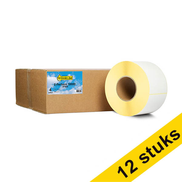 Aanbieding: 3x 123inkt huismerk vervangt Zebra Z-Perform 1000D label (87809) 102 x 152 mm (4 rollen) 089285 - 1