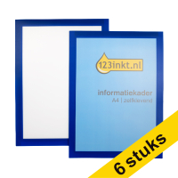 Aanbieding: 3x 123inkt informatiekader A4 zelfklevend blauw (2 stuks)