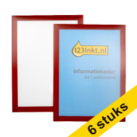 Aanbieding: 3x 123inkt informatiekader A4 zelfklevend rood (2 stuks)