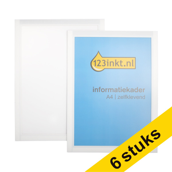 Aanbieding: 3x 123inkt informatiekader A4 zelfklevend wit (2 stuks)  301728 - 1