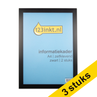 Aanbieding: 3x 123inkt informatiekader A4 zelfklevend zwart (2 stuks)