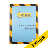 Aanbieding: 3x 123inkt informatiekader A4 zelfklevend zwart/geel (2 stuks)