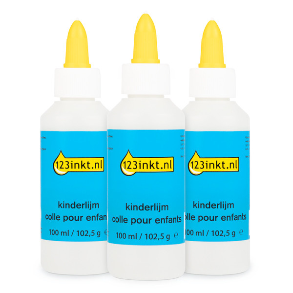 Aanbieding: 3x 123inkt kinderlijm flacon (100ml)  301065 - 1