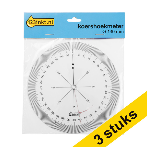 Aanbieding: 3x 123inkt koershoekmeter Ø 130 mm 301555 - 1