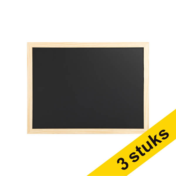 Aanbieding: 3x 123inkt krijtbord met houten frame magnetisch (30 x 40 cm) 303614 - 1