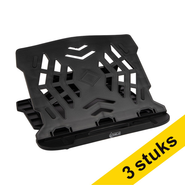 Aanbieding: 3x 123inkt laptopstandaard zwart 390662 - 1