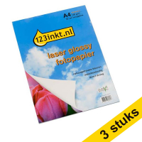 Aanbieding: 3x 123inkt laser fotopapier glossy 130 g/m² A4 (totaal 150 vellen)  301126