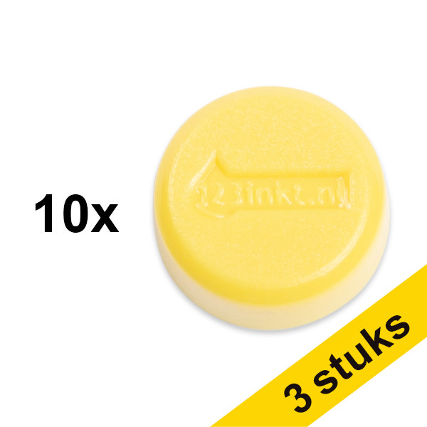 Aanbieding: 3x 123inkt magneten 15 mm geel (10 stuks) 301285 - 1