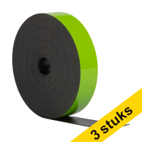 Aanbieding: 3x 123inkt magnetische etiketband uitwisbaar groen 2 cm x 10 m