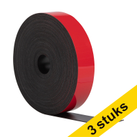 Aanbieding: 3x 123inkt magnetische etiketband uitwisbaar rood 2 cm x 10 m