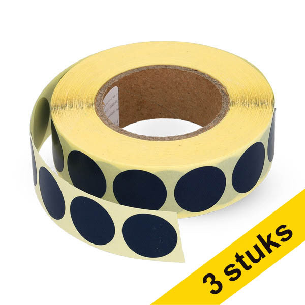 Aanbieding: 3x 123inkt markeringspunten Ø 18 mm donkerblauw (1.000 etiketten op rol) 035243 - 1