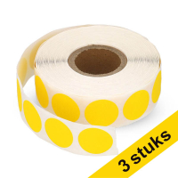 Aanbieding: 3x 123inkt markeringspunten Ø 18 mm geel (1.000 etiketten op rol) 035242