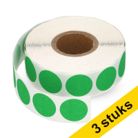 Aanbieding: 3x 123inkt markeringspunten Ø 18 mm groen (1.000 etiketten op rol) 035232