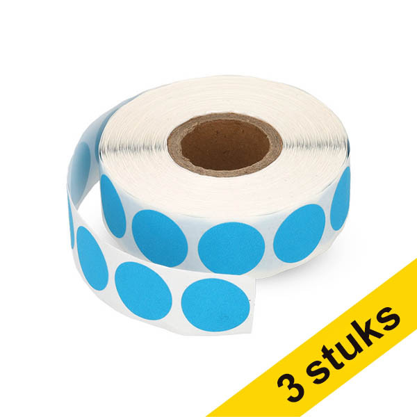 Aanbieding: 3x 123inkt markeringspunten Ø 18 mm lichtblauw (1.000 etiketten op rol) 035234 - 1