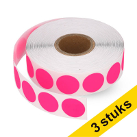 Aanbieding: 3x 123inkt markeringspunten Ø 18 mm neonroze (1.000 etiketten op rol) 035238