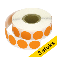 Aanbieding: 3x 123inkt markeringspunten Ø 18 mm oranje (1.000 etiketten op rol) 035235