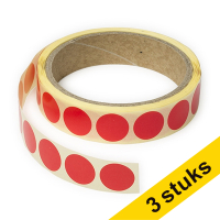 Aanbieding: 3x 123inkt markeringspunten Ø 18 mm rood (1.000 etiketten op rol) 035233