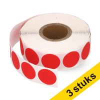Aanbieding: 3x 123inkt markeringspunten Ø 18 mm rood (1.000 etiketten op rol) 035233