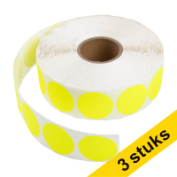 Aanbieding: 3x 123inkt markeringspunten Ø 35 mm geel (1000 etiketten op rol)