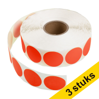 Aanbieding: 3x 123inkt markeringspunten Ø 35 mm rood (2000 etiketten op rol)  302355